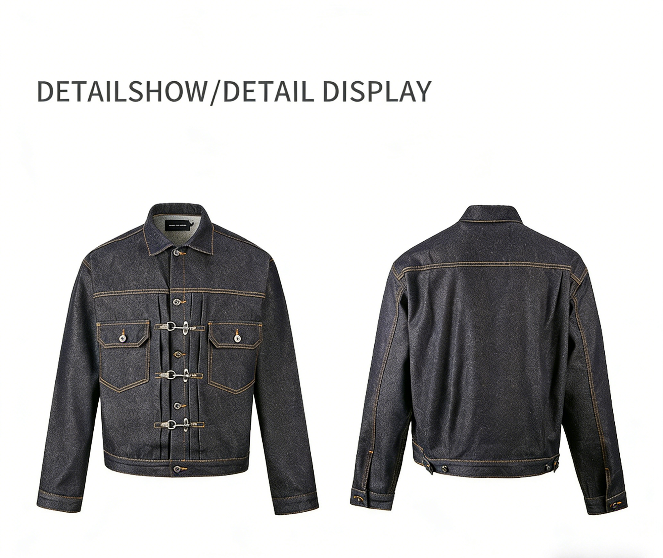 "Oriental Lock Heavy-Duty Denim Jacket"