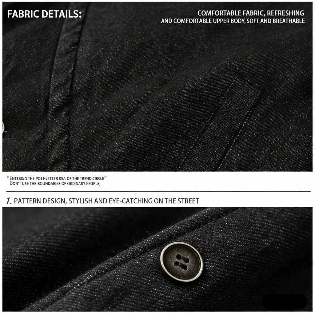 "Slanted Sequence - Dark Deconstructed Denim Jacket"