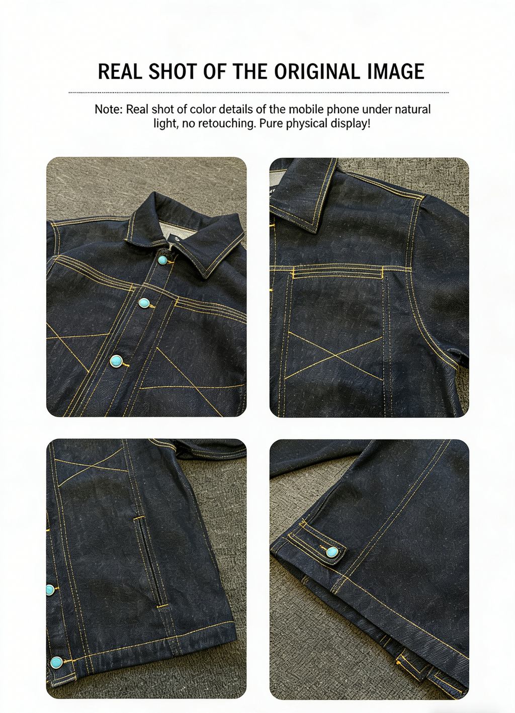 "Turquoise Sequence - Western Retro Denim Jacket"