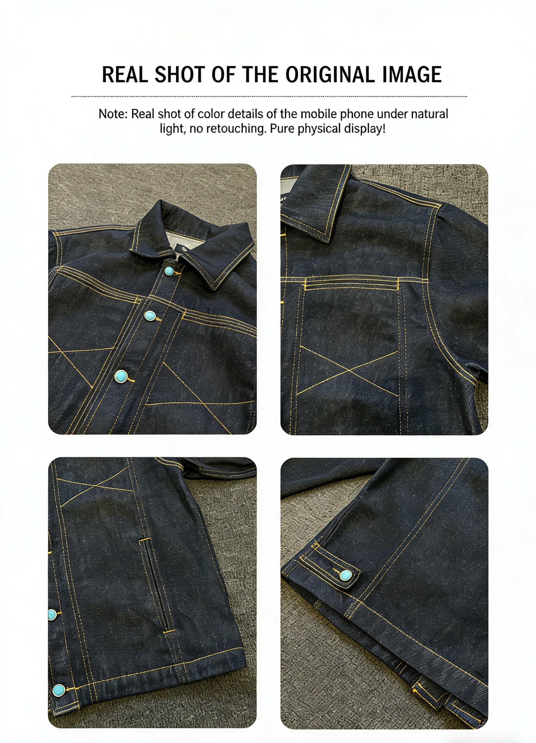 "Turquoise Sequence - Western Retro Denim Jacket"