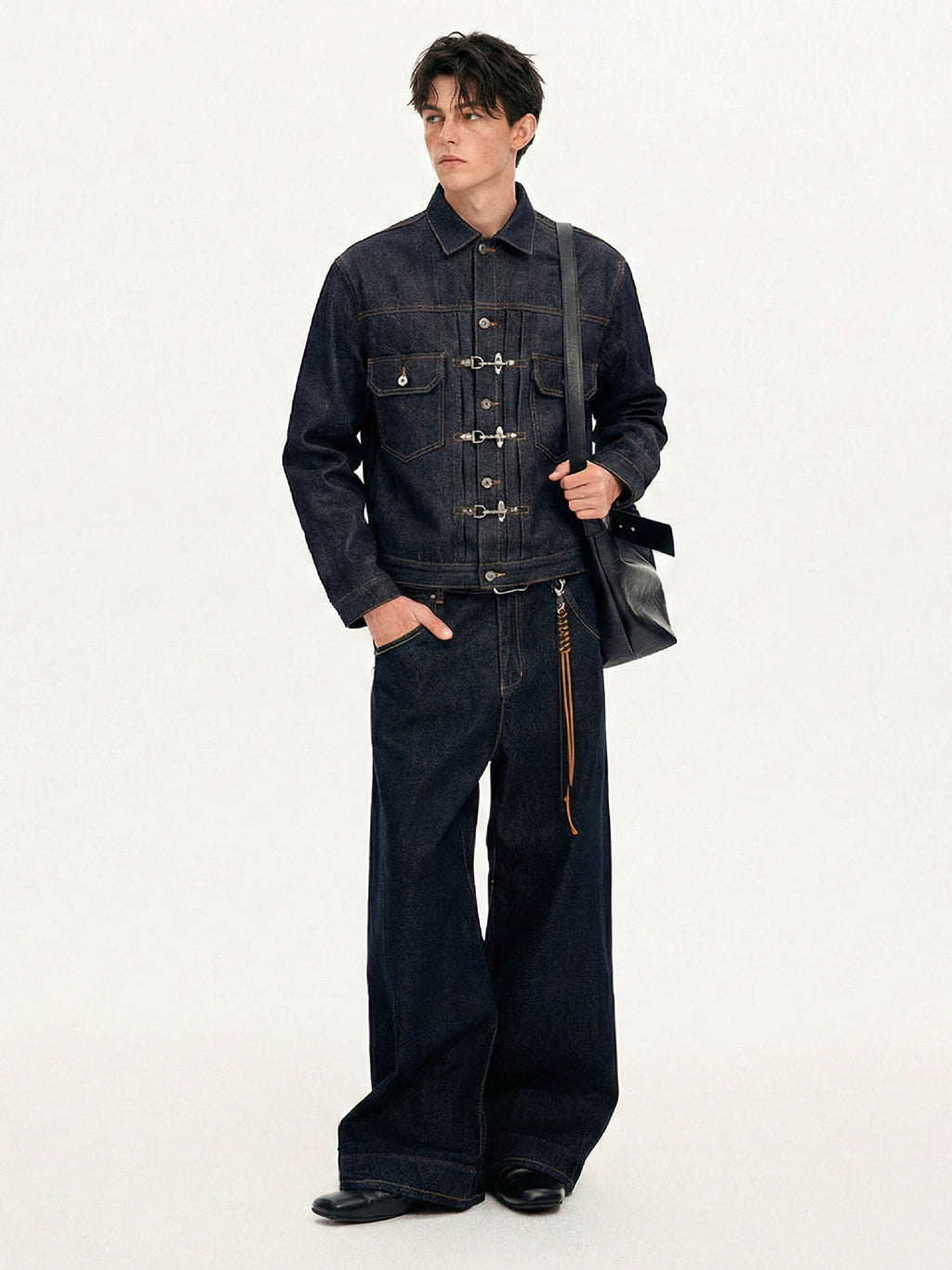 "Oriental Lock Heavy-Duty Denim Jacket"