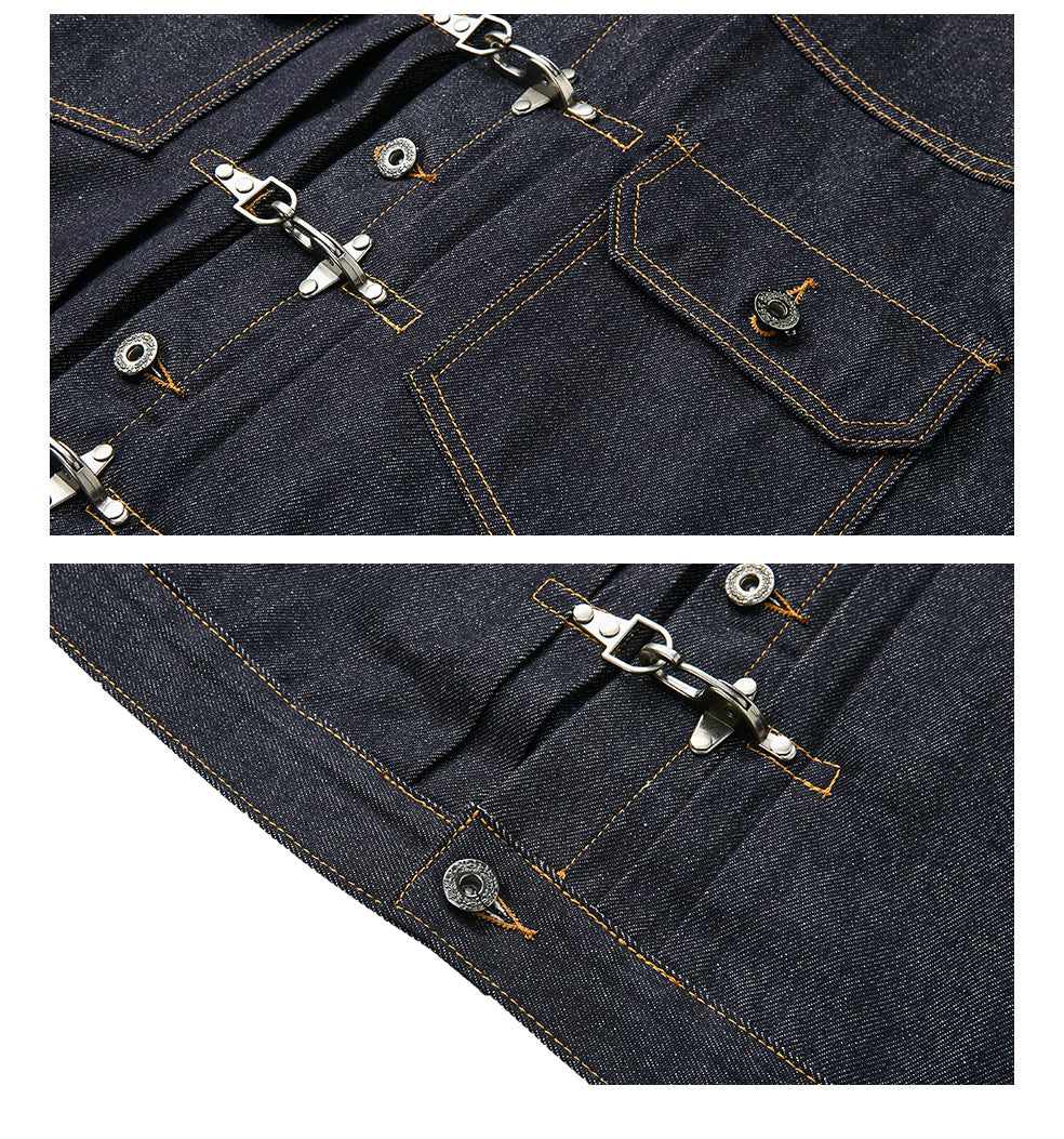 "Oriental Lock Heavy-Duty Denim Jacket"