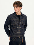 "Oriental Lock Heavy-Duty Denim Jacket"
