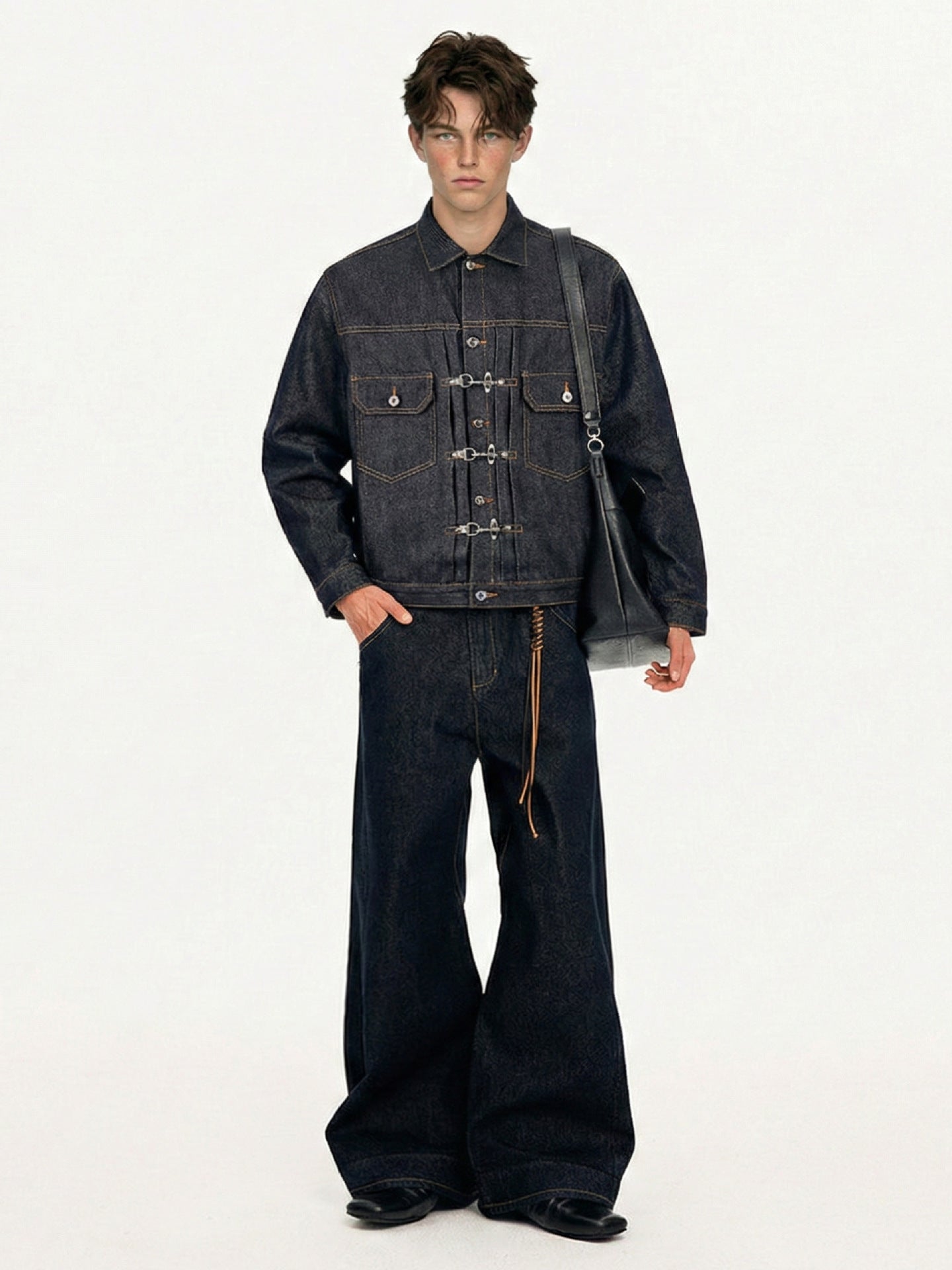 "Oriental Lock Heavy-Duty Denim Jacket"